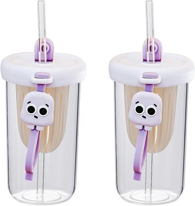 Glass Tumbler with Straw