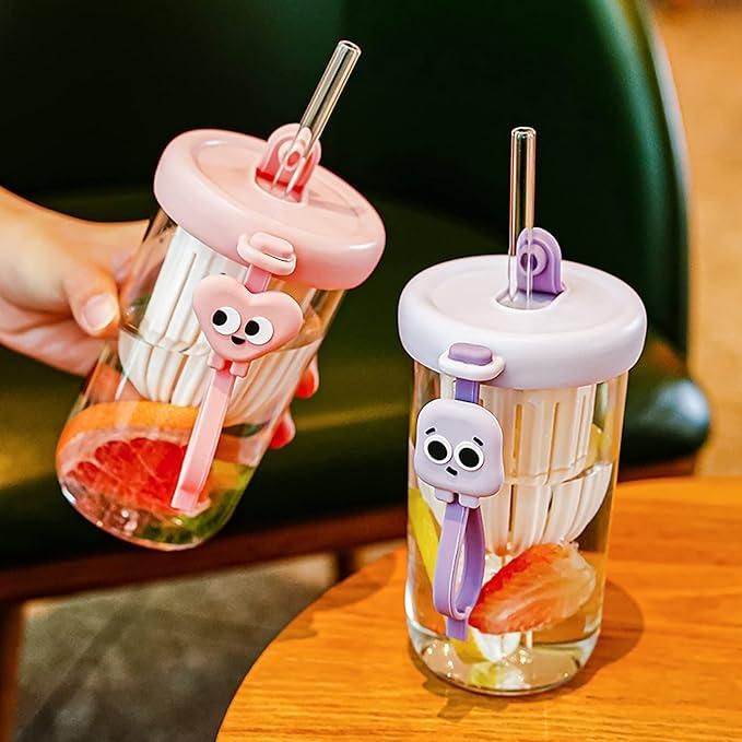 Glass Tumbler with Straw