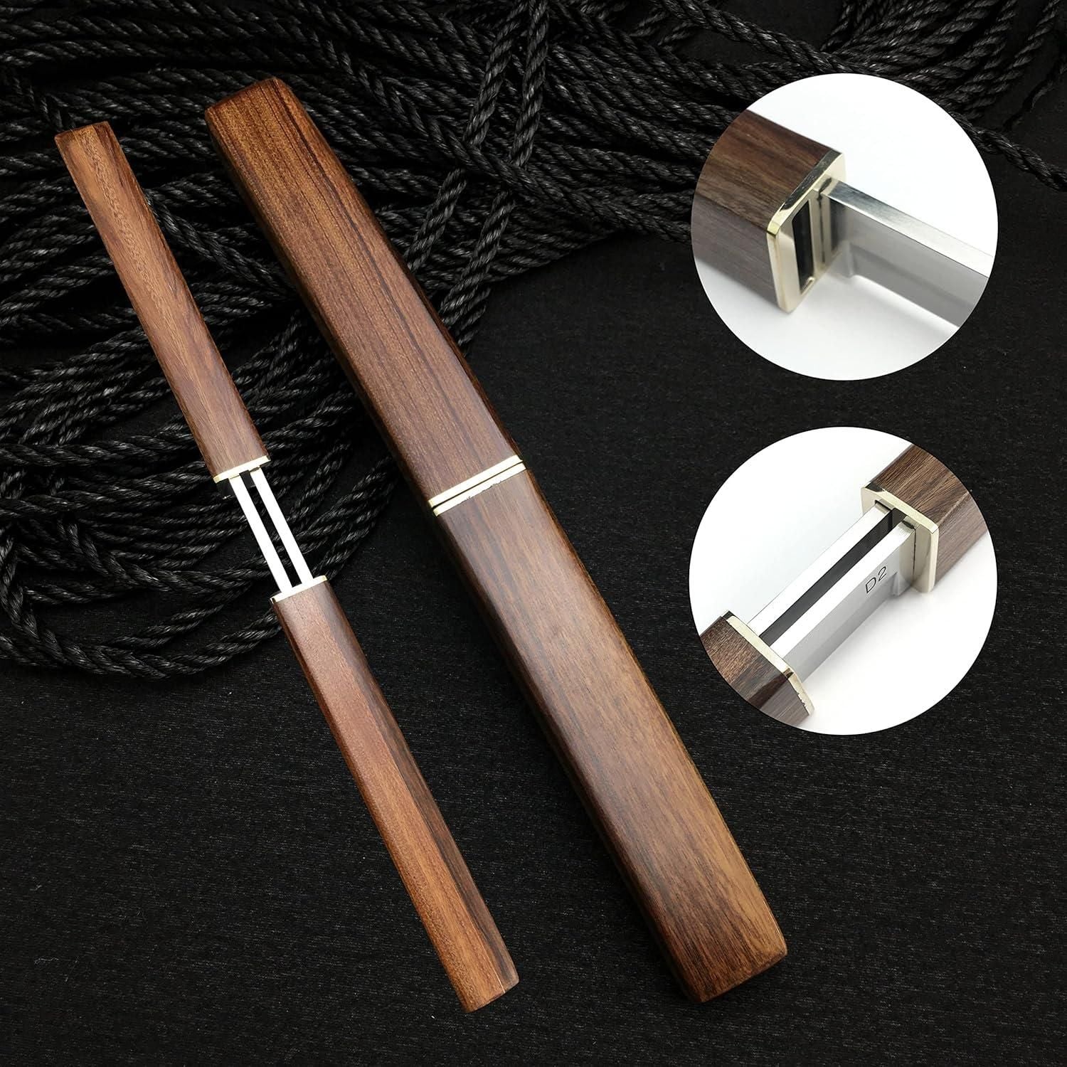 Wooden 2 IN 1 Kitchen Knife Set Stainless Steel Blade