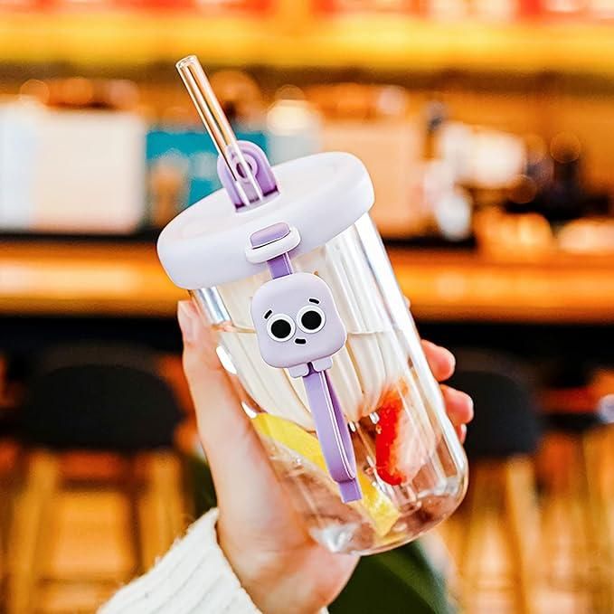 Glass Tumbler with Straw