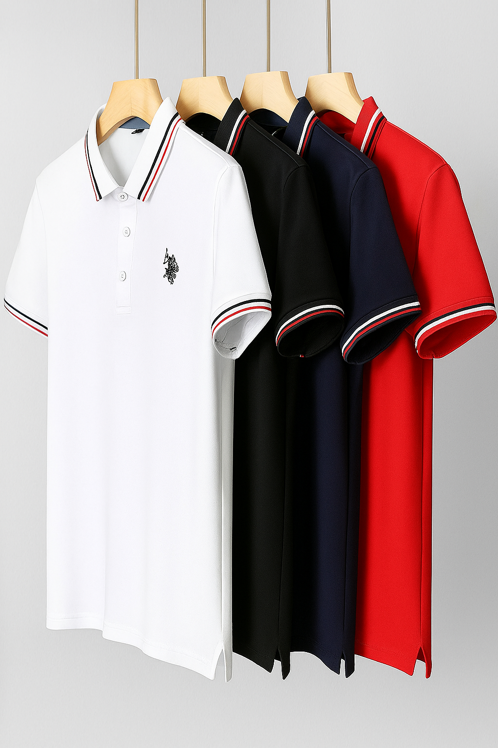 Men's Solid Half Sleeves Polo Neck T-Shirt (Pack of 4)